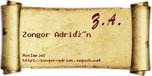 Zongor Adrián névjegykártya